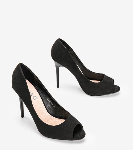 Fekete magassarkú cipő Janessa